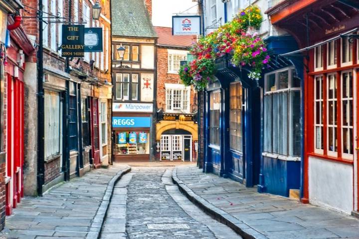 A colourful street in the city centre